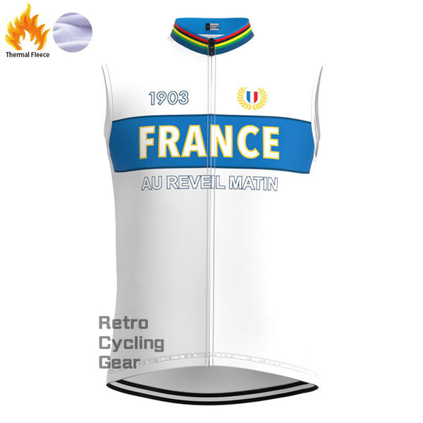 Frankreich-Fleece-Retro-Radsportweste