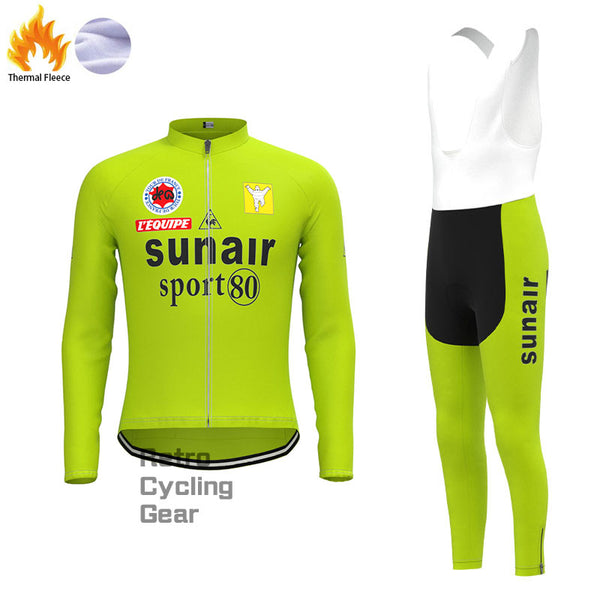 sunair Green Fleece Retro Cycling Kits
