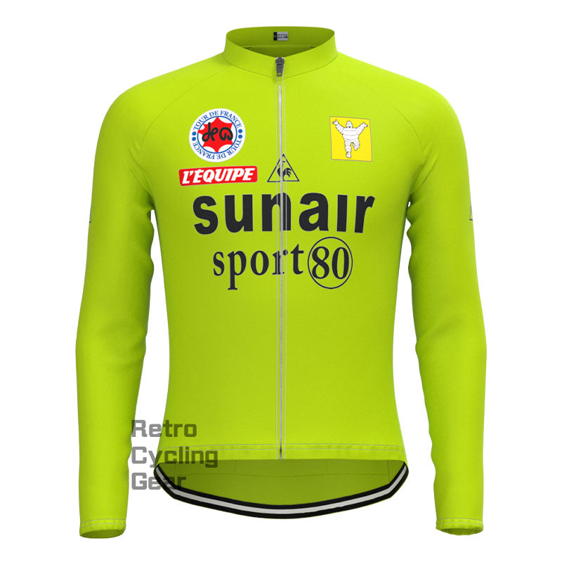 sunair Green Retro Long Sleeve Cycling Kit