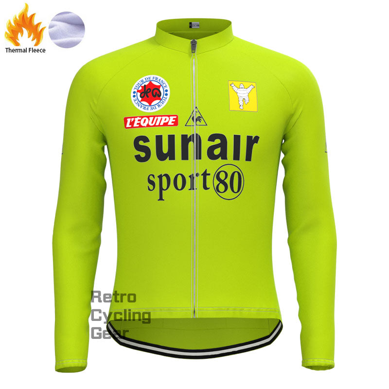 sunair Green Fleece Retro Cycling Kits