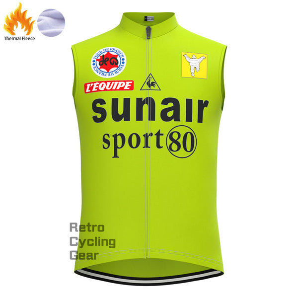 sunair Green Fleece Retro Cycling Vest