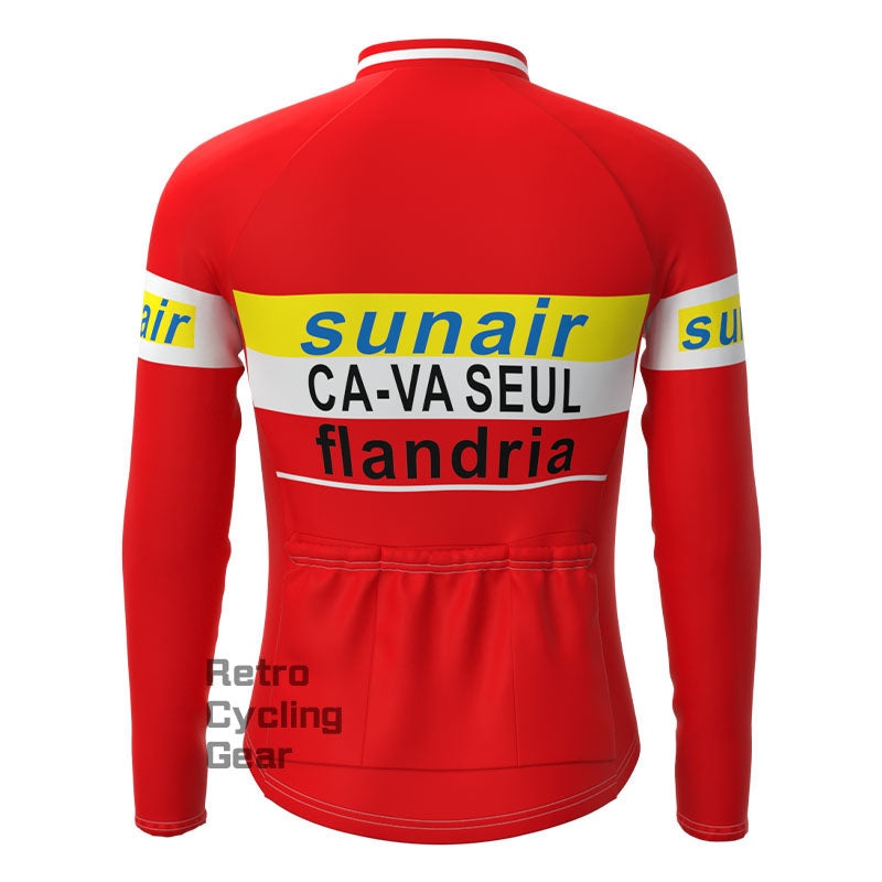 sunair Red-Yellow Fleece Retro Cycling Kits