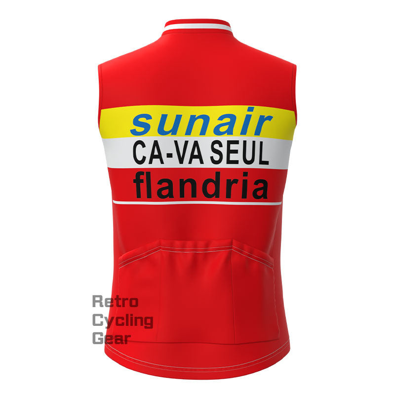 sunair Red-Yellow Fleece Retro Cycling Vest