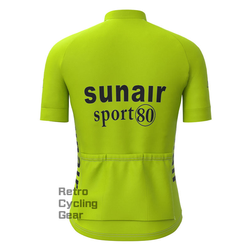 Sunair Grünes Retro-Trikot mit kurzen Ärmeln